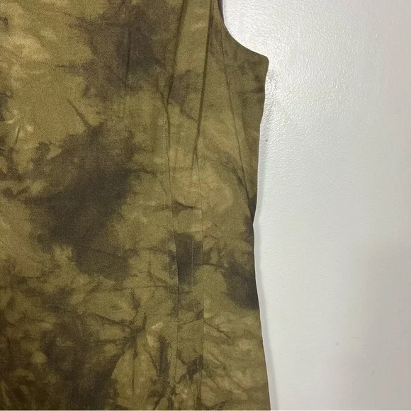 Michael Kors Collection Sheath Dress Size 10 Midi Length Sleeveless Olive Italy - Picture 6 of 12